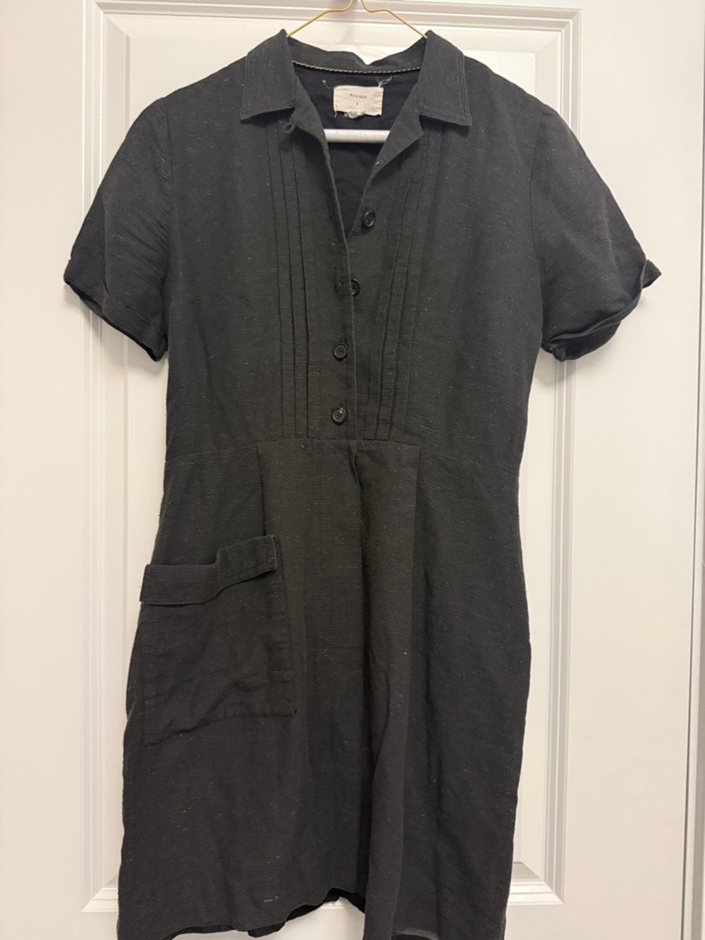 Billy Reid Black Short-Sleeve Shirt Dress
